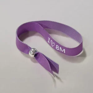 Impresión de pulseras de tela para eventos personalizadas serigrafiadas