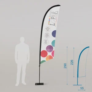 Banderas publicitarias de exterior: Flybanner surf 290cm, banderas de playa