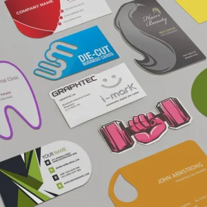 impresión de tarjetas de visita baratas económicas con forma troqueladas