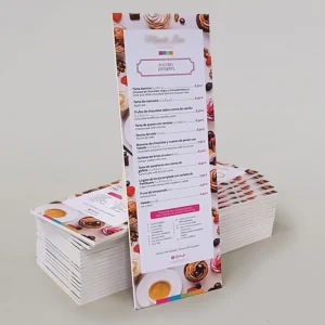 Cartas rígidas de cartón pluma para hostelería